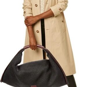 STAUD Black and Brown Hobo Bag